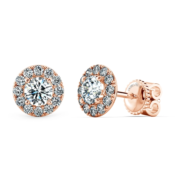 Round Halo Earrings BTA2101 2